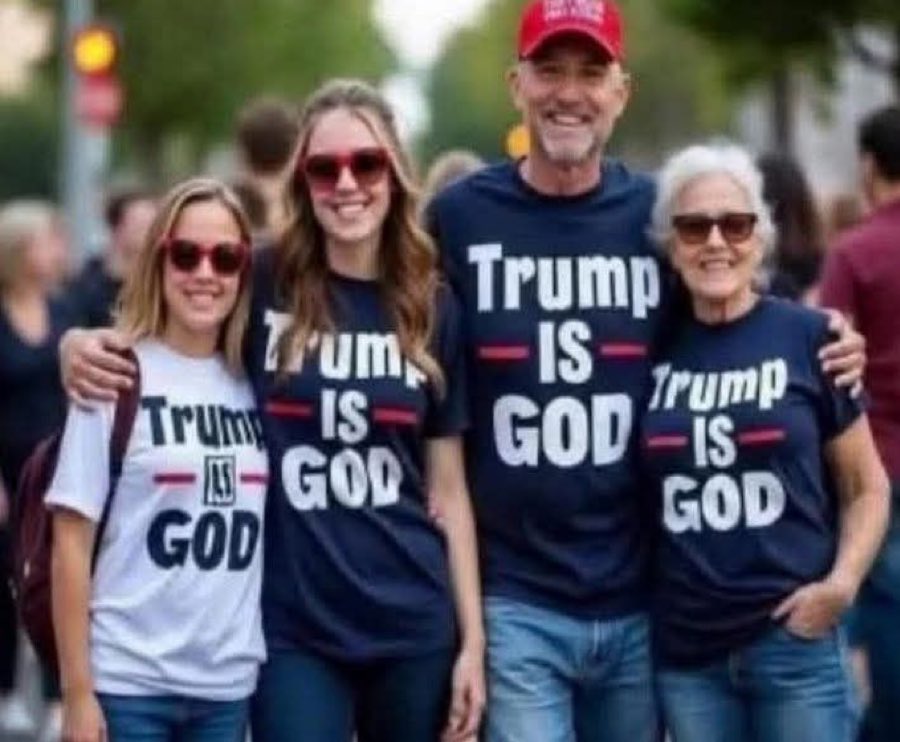 Have you ever seen blasphemous shirts like these with any Democratic president's name, ever? 

Would you also conclude that this is a cult? 

Yes or No?