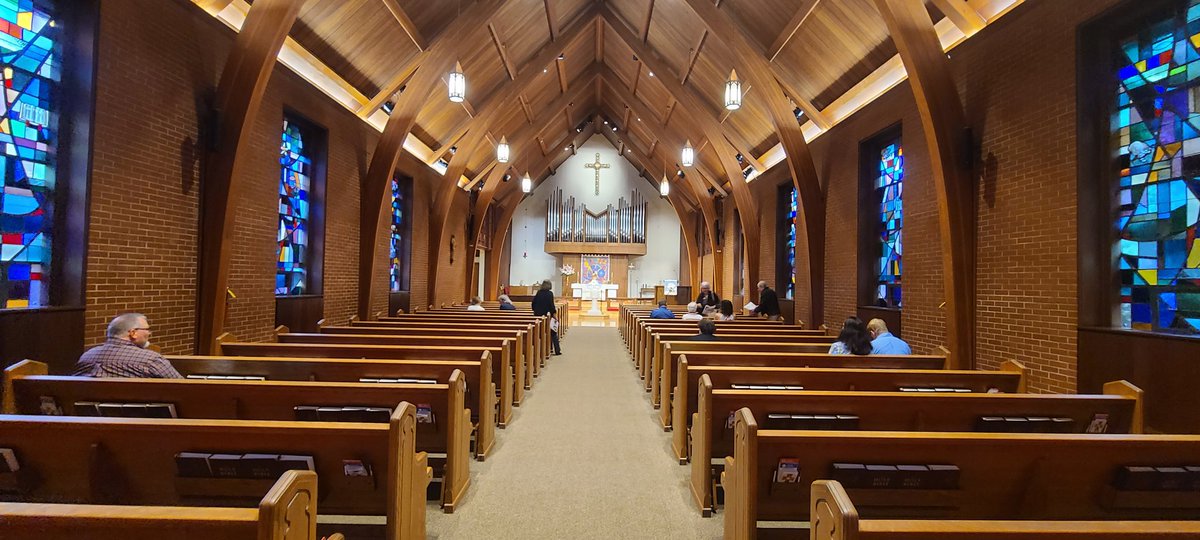 I visited Ascension Lutheran Church in Charlotte yesterday. It was incredible.

I've attended many, many churches over the past few months. This is the first one that inspired me to share my experience.

I got there early, so I was able to take this photo before the pews filled.