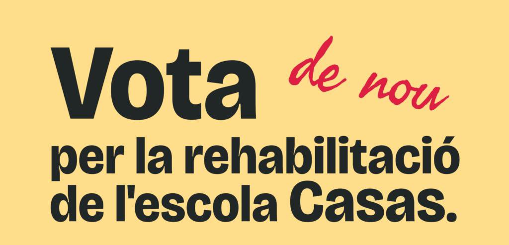 Vota per la rehabilitació de l’Escola Casas!
1.Entra i clica “Afegeix”: decidim.barcelona/processes/pres…
2.Verifica el padró
3.Afegeix mínim 1 projecte + de #SantMartí i confirma
4.Fes córrer la veu!
Som petits, però amb tu som forts!

#PressupostosBCN #EscolaCasas