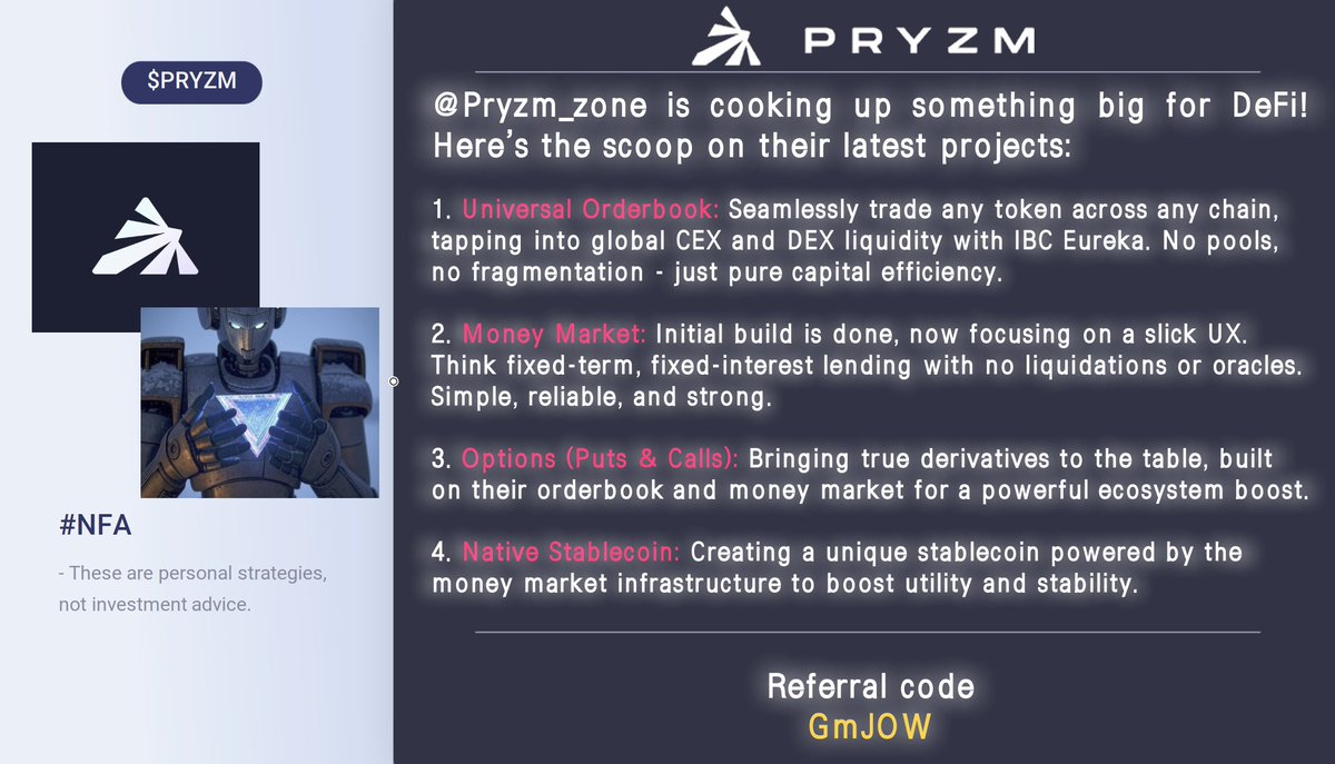 <a href="/Pryzm_Zone/">Pryzm</a> 's team is working hard, moving #DeFi forward fast! 

✅No copying ideas - they’re coming up with cool new stuff.

#CosmosEcoSystem #Crypto <a href="/cryptonews/">Cryptonews.com</a>