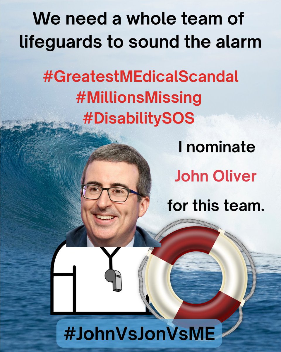 @JohnVsJonVsME (@johnvsjonvsme) on Twitter photo Who would YOU like to bring attention to #GreatestMEdicalScandal? Nominate your favorite media, entertainment, arts, science, culture icons to be part of #DisabilitySOS <a href="/MEActNet/">#MEAction Network</a> is organizing for #WorldMEDay! (Of course, <a href="/iamjohnoliver/">John Oliver</a> is one of ours!)🧵 Who would YOU like to bring attention to #GreatestMEdicalScandal? Nominate your favorite media, entertainment, arts, science, culture icons to be part of #DisabilitySOS <a href="/MEActNet/">#MEAction Network</a> is organizing for #WorldMEDay! (Of course, <a href="/iamjohnoliver/">John Oliver</a> is one of ours!)🧵