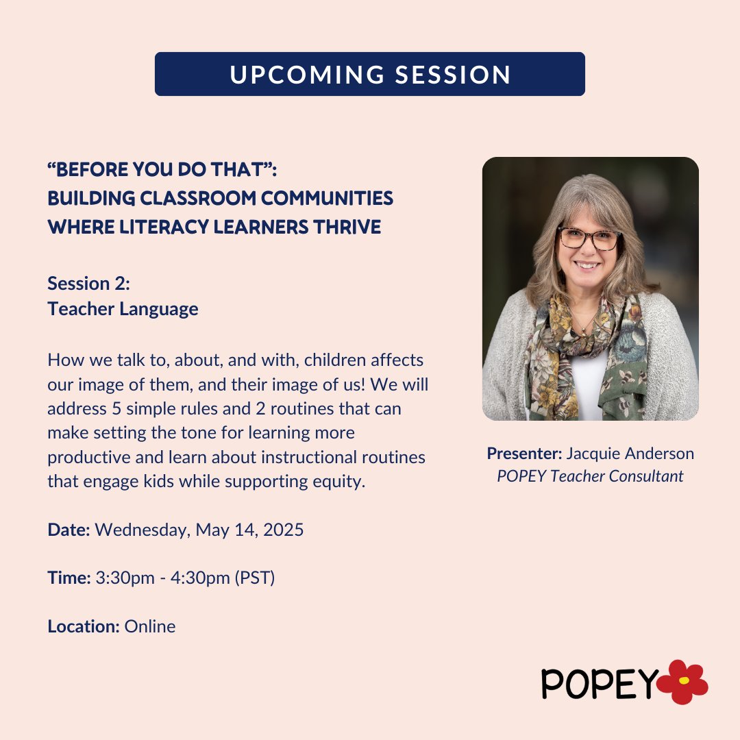 POPEY BC (@popeybc) on Twitter photo Our second session of the “Before You Do That”: Building Classroom Communities Where Literacy Learners Thrive series is this Wednesday! 👩🏼🏫 Register here: docs.google.com/forms/d/e/1FAI… Our second session of the “Before You Do That”: Building Classroom Communities Where Literacy Learners Thrive series is this Wednesday! 👩🏼🏫 Register here: docs.google.com/forms/d/e/1FAI…