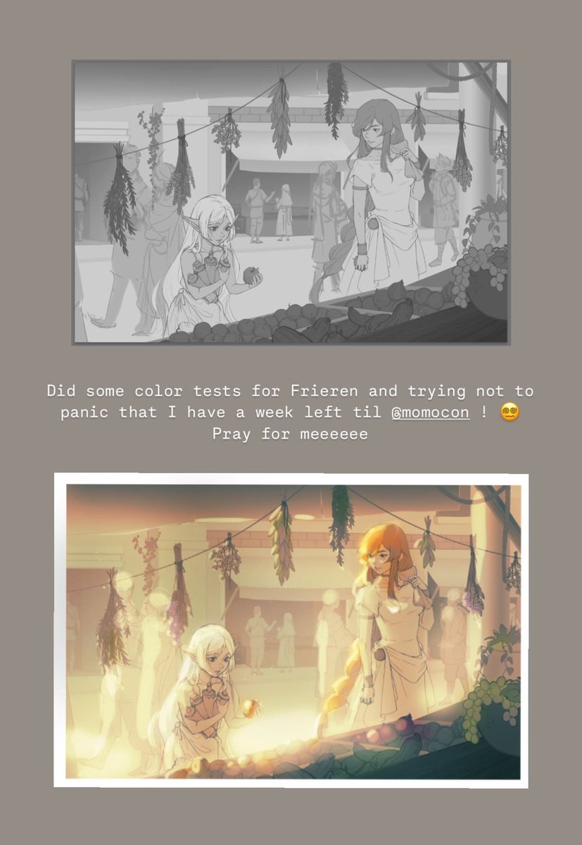 Convention panic begins, 
gotta lock in this week for the sake of getting Frieren and Flamme finished 😮‍💨