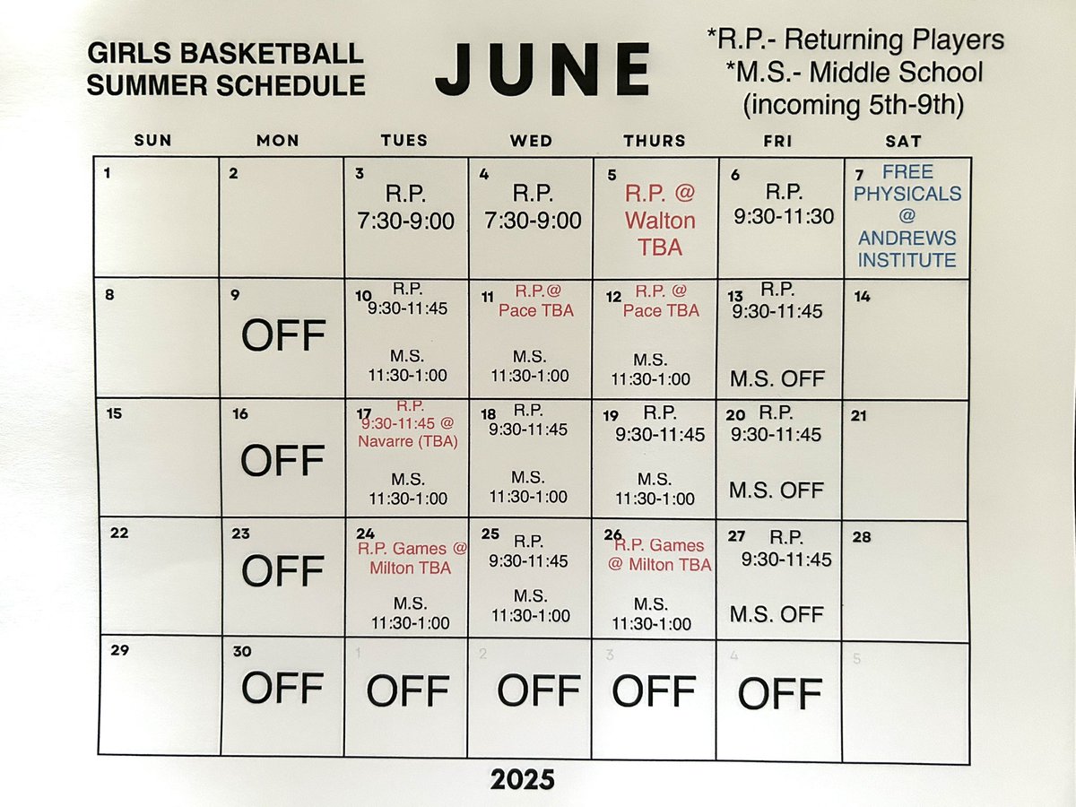 Lady Panthers Summer Basketball