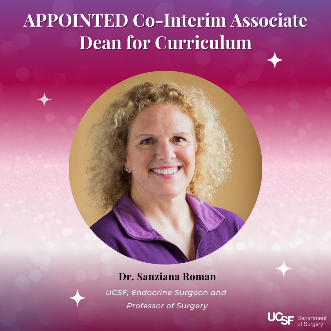 UCSF Surgery (@ucsfsurgery) on Twitter photo ā¼ļøCongratulations to Endocrine Surgeon Dr. Sanziana Roman <a href="/PheoSurgeon/">American Surgeon.bsky.social</a> on her appointment as Co-Interim Associate Dean for Curriculum, Foundations 2 & Career Launch! Sheāll lead key efforts including Career Launch, PI Weeks, and the Anti-Oppression Curriculum Initiativeš„³š„³ ā¼ļøCongratulations to Endocrine Surgeon Dr. Sanziana Roman <a href="/PheoSurgeon/">American Surgeon.bsky.social</a> on her appointment as Co-Interim Associate Dean for Curriculum, Foundations 2 & Career Launch! Sheāll lead key efforts including Career Launch, PI Weeks, and the Anti-Oppression Curriculum Initiativeš„³š„³