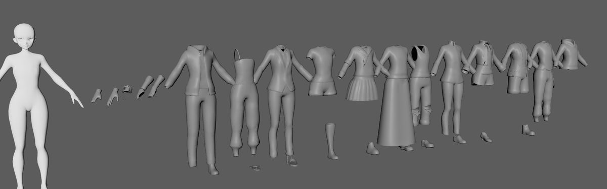 Druel_Bozo's tweet photo. I got a ton of outfits ready for texturing! https://t.co/XTK6Lg53y5