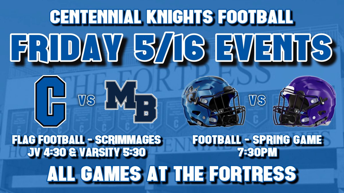 Football Friday @ The Fortress! Come out for an entire day of football &amp; support your Knights!
