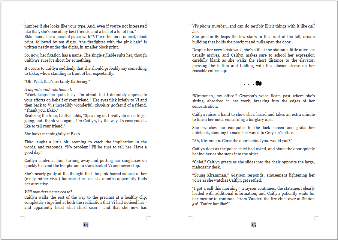 I'm working on a printed version of Hotshot by <a href="/SarcastCity/">Sarcast City</a> (read her fics!!) and I did this as text dividers. I LOVE it 🥺