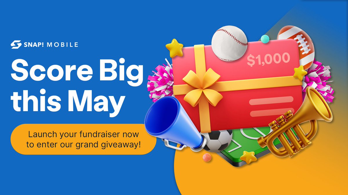 Snap! Mobile (@onsnapmobile) on Twitter photo May just got a whole lot better! Launch your fundraiser this month, and you’re in the running to WIN a $1,000 gift card. 
Coaches & group leaders, this is your moment! Click here to get started & connect with a Snap! Rep today: bit.ly/3REDJIf May just got a whole lot better! Launch your fundraiser this month, and you’re in the running to WIN a $1,000 gift card. 
Coaches & group leaders, this is your moment! Click here to get started & connect with a Snap! Rep today: bit.ly/3REDJIf