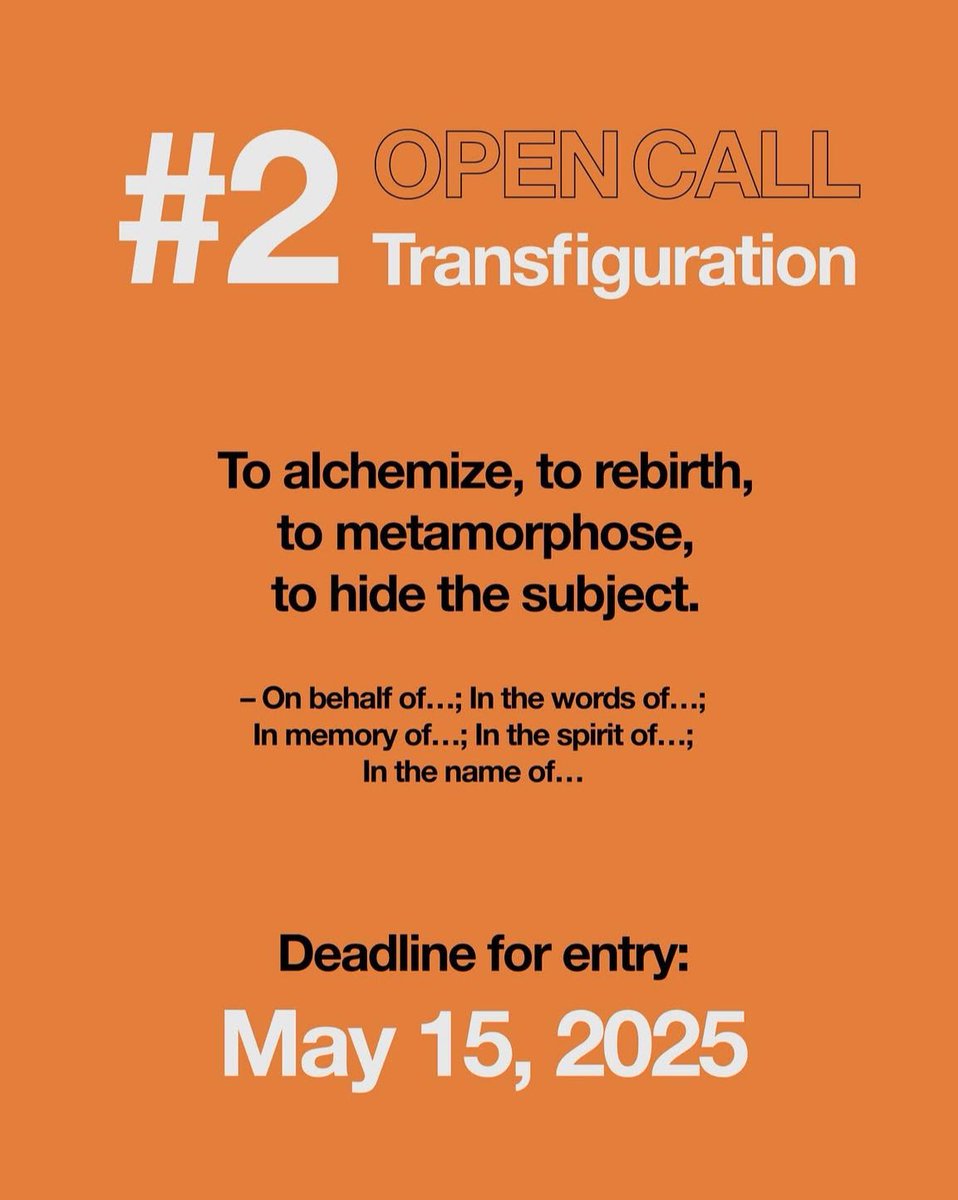 Last few day to apply to our second #OpenCall on #Transfigurations

Send us your texts, scripts, thoughts, poetry until 15.05.2025
