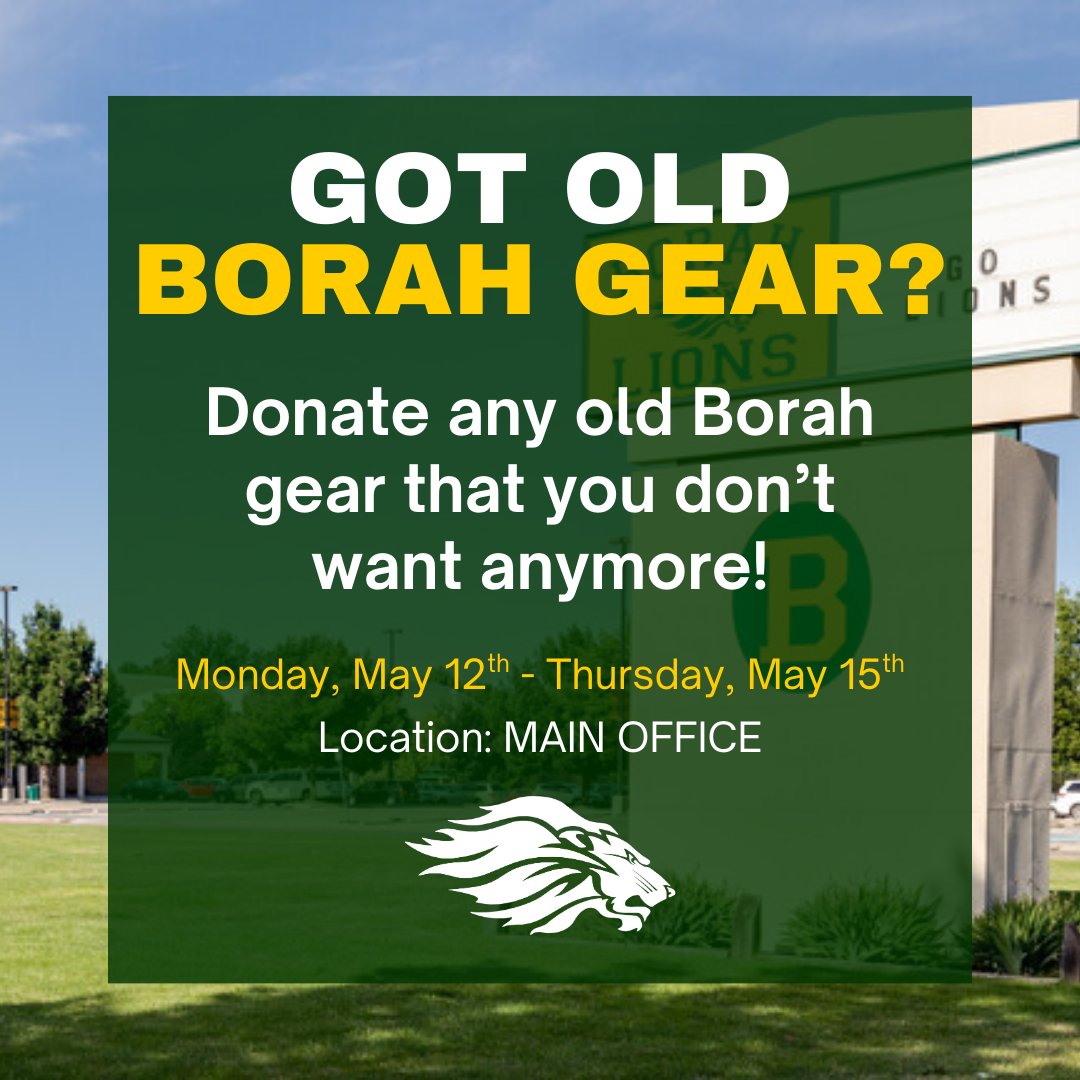 Got any Borah gear you don't want anymore?

You can donate it back to Borah! Drop of anytime Monday - Thursday @ the main office.