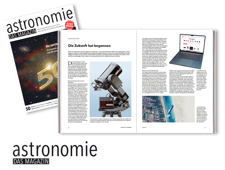 AstronomieMag's tweet photo. Amateurastronomie

Die Zukunft hat begonnen

Den ganzen Artikel von Kai v. Schauroth findet ihr in der neuen Ausgabe 50 von astronomie - DAS MAGAZIN. 🤩

Bestellung Einzelheft https://t.co/rHzq7KTPP7

ABO https://t.co/irv3nnQgE8 https://t.co/4PFLiOt6Nt