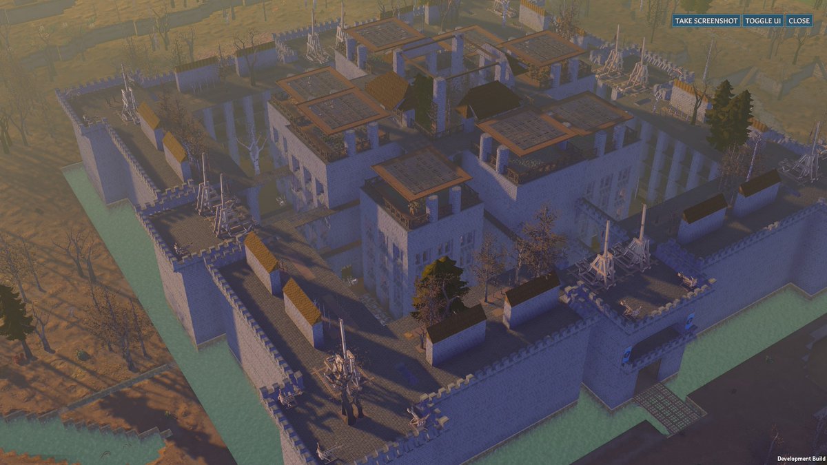Imagine you are in a raiding group and you encounter settlement with:

Moat 🌊
Crops on the roof🌱
A bunch of siege weapons around its walls.🧨

Would you give up? It would probably be okay to so.

📸⚒️ sf on Steam

store.steampowered.com/app/1029780/Go…

#MedievalMonday #lowpoly #indiedev
