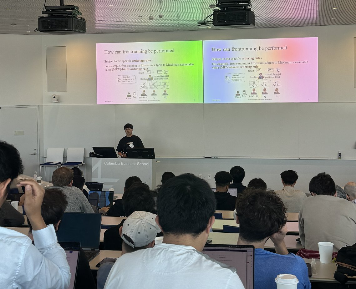 thelatestindefi's tweet image. 🌟 Session number 1 is complete!
→ DeFi Arbitrage in Hedged Liquidity Tokens
@FictionomicsSIT
→ No Fish Is Too Big for Flash Boys! by @EtherCS
→ Dynamic Geometric Mean Market Makers by TLDR Fellow Adam Bouabda