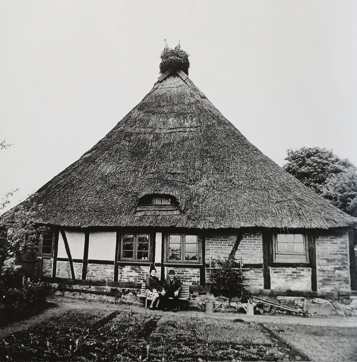 Ein Reetdachhaus in Mecklenburg.