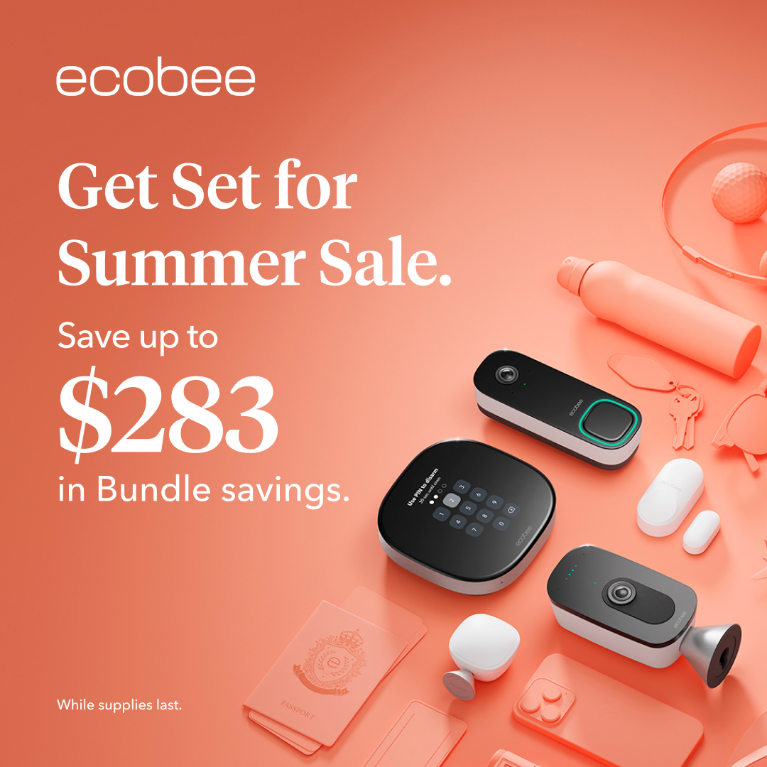 The forecast? Smarter comfort, control, and peace of mind.

☀️ Our Kickoff to Summer Sale is here with big savings on ecobee bundles designed to keep your home cool and secure all season long.

🇨🇦 Canada-only! Shop now bit.ly/4jU5GZg