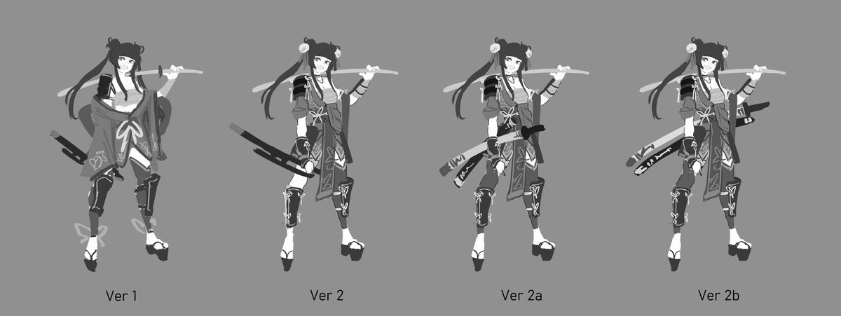 very rough iterations/loose ideas for a client's OC