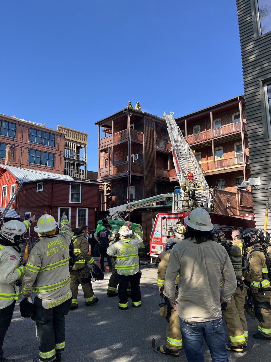 Excellent work by firefighters in downtown Amherst yesterday. Thank you to on-duty, off-duty, and mutual aid partners who responded to assist.