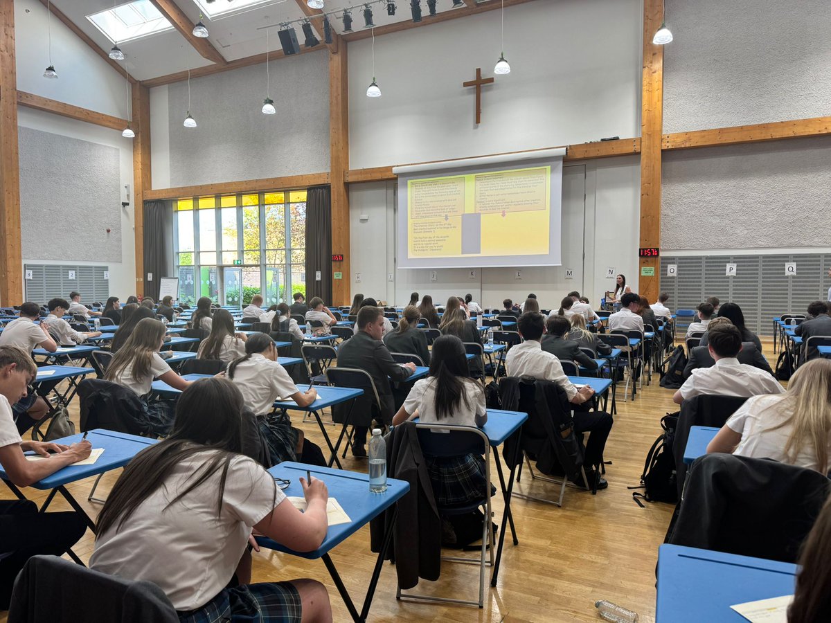 280 Y11's attended the RE masterclass today. Considering how warm it was and that they'd only just finished an exam, they were EXCELLENT! They are all set for tomorrow and we've complete faith in them. 👏🏼💚✝️✡️