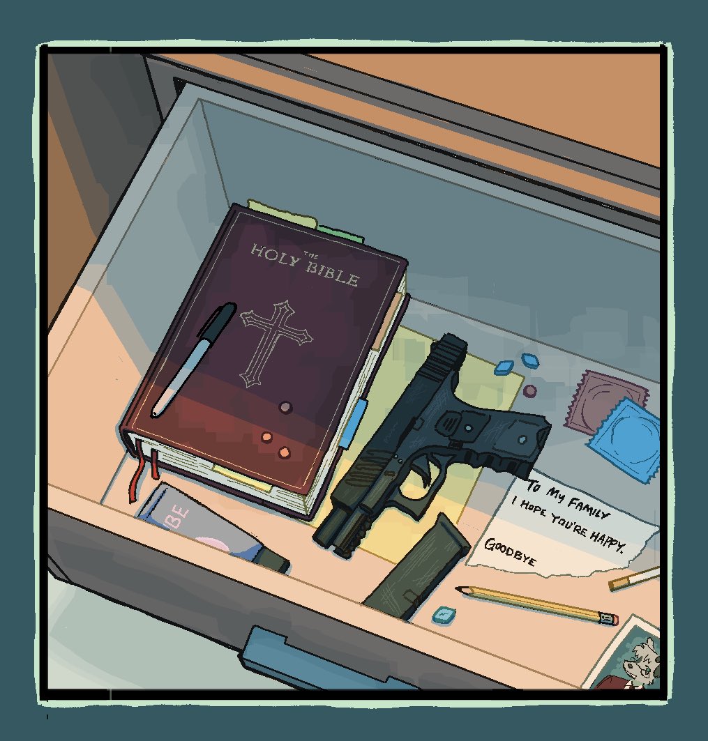 axxaryllis_art's tweet image. drawer. content warning for suicide note or something idk who even gaf #oc #furry #comic #art