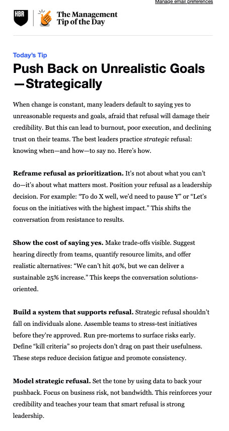 Happy to see my article featured by HBR as the tip of the day.. 

Read the entire article here
hbr.org/2025/05/when-y…