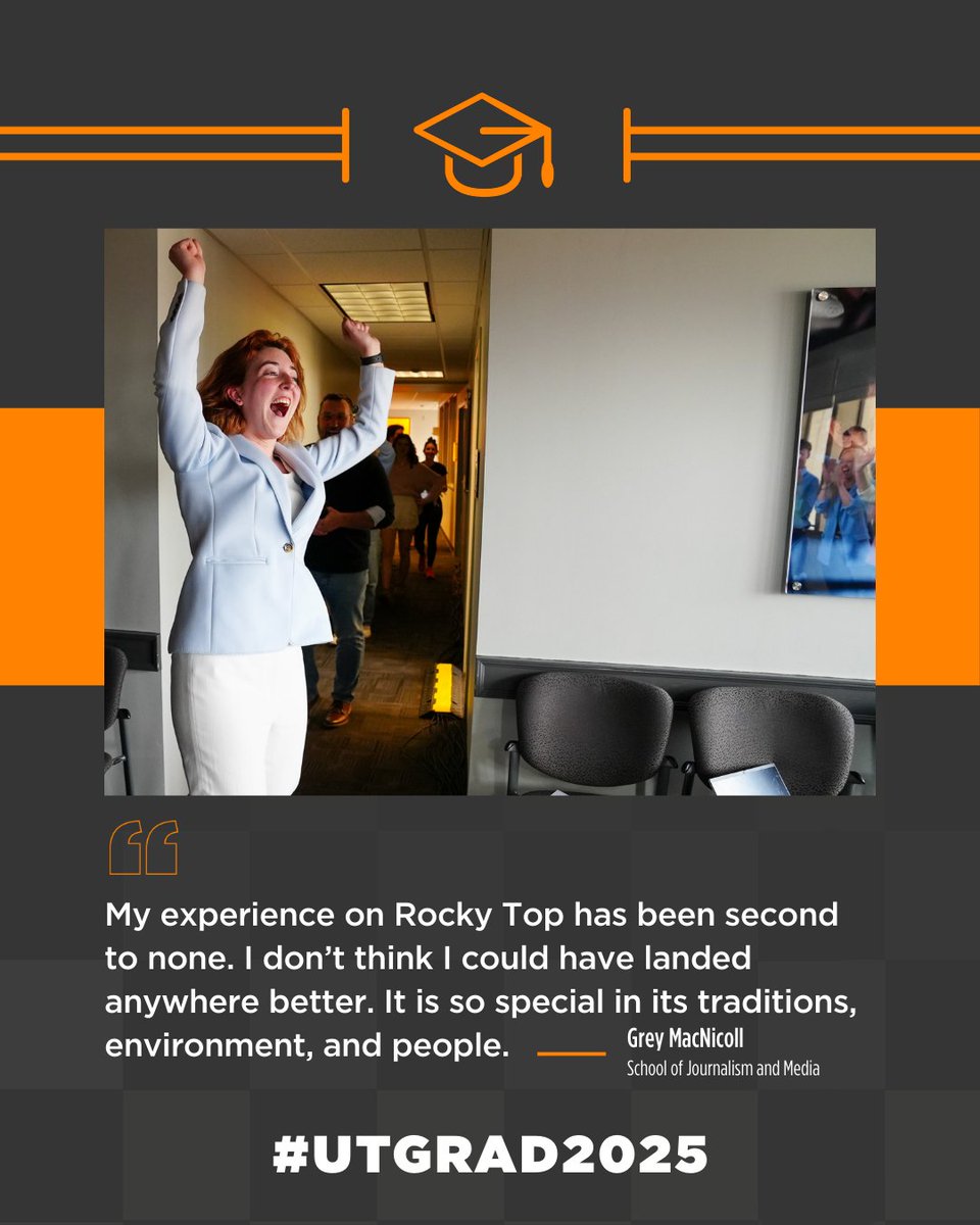 UTJEM's tweet image. For @UTJEM graduating senior Grey MacNicoll it can be difficult putting into words what her experience at @UTKnoxville has meant to her. She could not have landed anywhere better! @UTCCI #UTGrad2025 #VFL Read her story: tiny.utk.edu/AaCcT