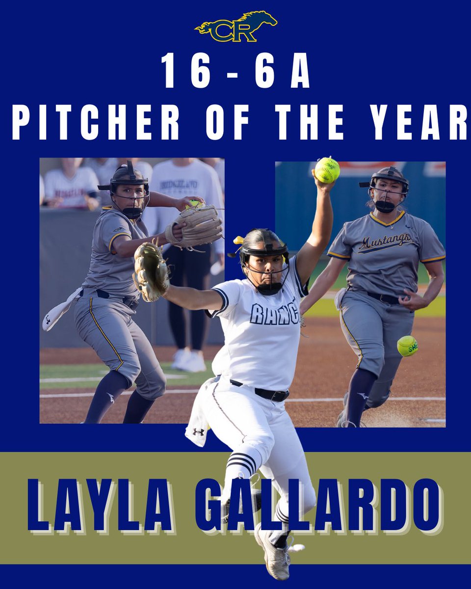 Our Senior pitcher, Layla Gallardo, earned Pitcher Of The Year for District 16-6A.  This is a big time achievement and we are incredibly proud of her! Great work!
