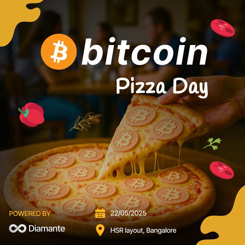 diamante_io's tweet photo. Celebrate Bitcoin Pizza Day with us in Bengaluru on May 22! 🍕

Marking the 10,000 BTC pizza purchase that started it all.

Powered by Diamante the world’s first quantum-resilient, hybrid L1.

Register now: https://t.co/AJKs1egBoH https://t.co/GUQ8JWn10B