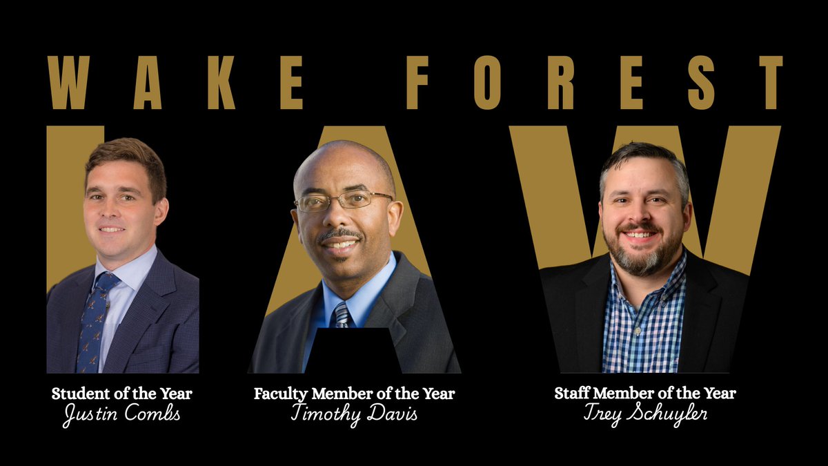 Congratulations to Justin Combs (JD '24), Professor Timothy Davis, and Trey Schuyler for being honored by the Class of 2025!