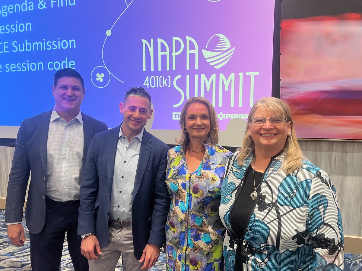 During my 2nd session at the #NAPA401kSummit, I joined Jean Duffy &amp; Kevin Eknaian, moderated by Daniella Moiseyev, for “What You Don’t Know About Participant Trends (But Should!).” We discussed evolving participant behavior, engagement gaps &amp; actionable solutions for companies.