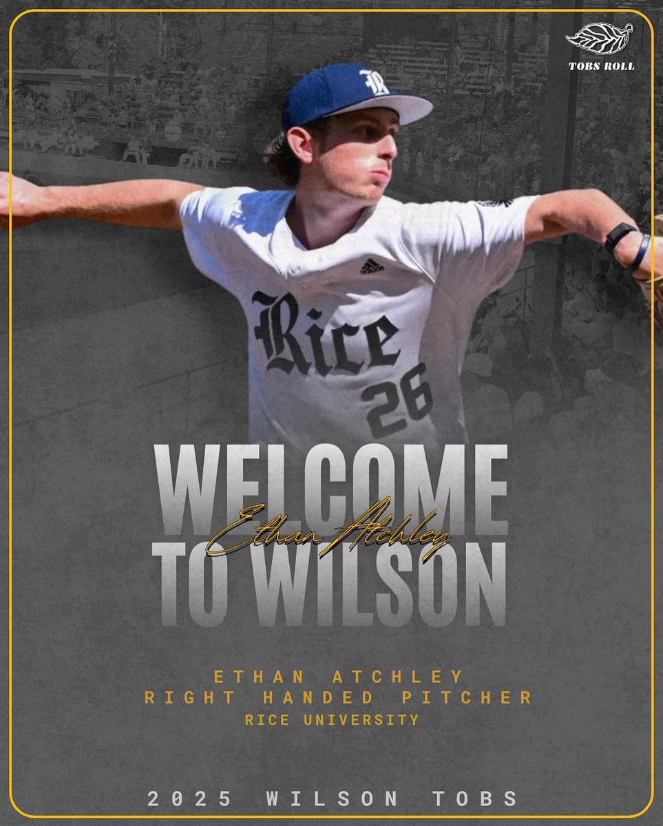 Wilson Tobs (@wilsontobs) on Twitter photo Next up on the mound at Flemingβ¦
<a href="/RiceBaseball/">Rice Baseball</a> RHP <a href="/ethatch15/">Ethan Atchley</a> π₯
Welcome to Tobs Country Ethan βΌοΈ Next up on the mound at Flemingβ¦
<a href="/RiceBaseball/">Rice Baseball</a> RHP <a href="/ethatch15/">Ethan Atchley</a> π₯
Welcome to Tobs Country Ethan βΌοΈ