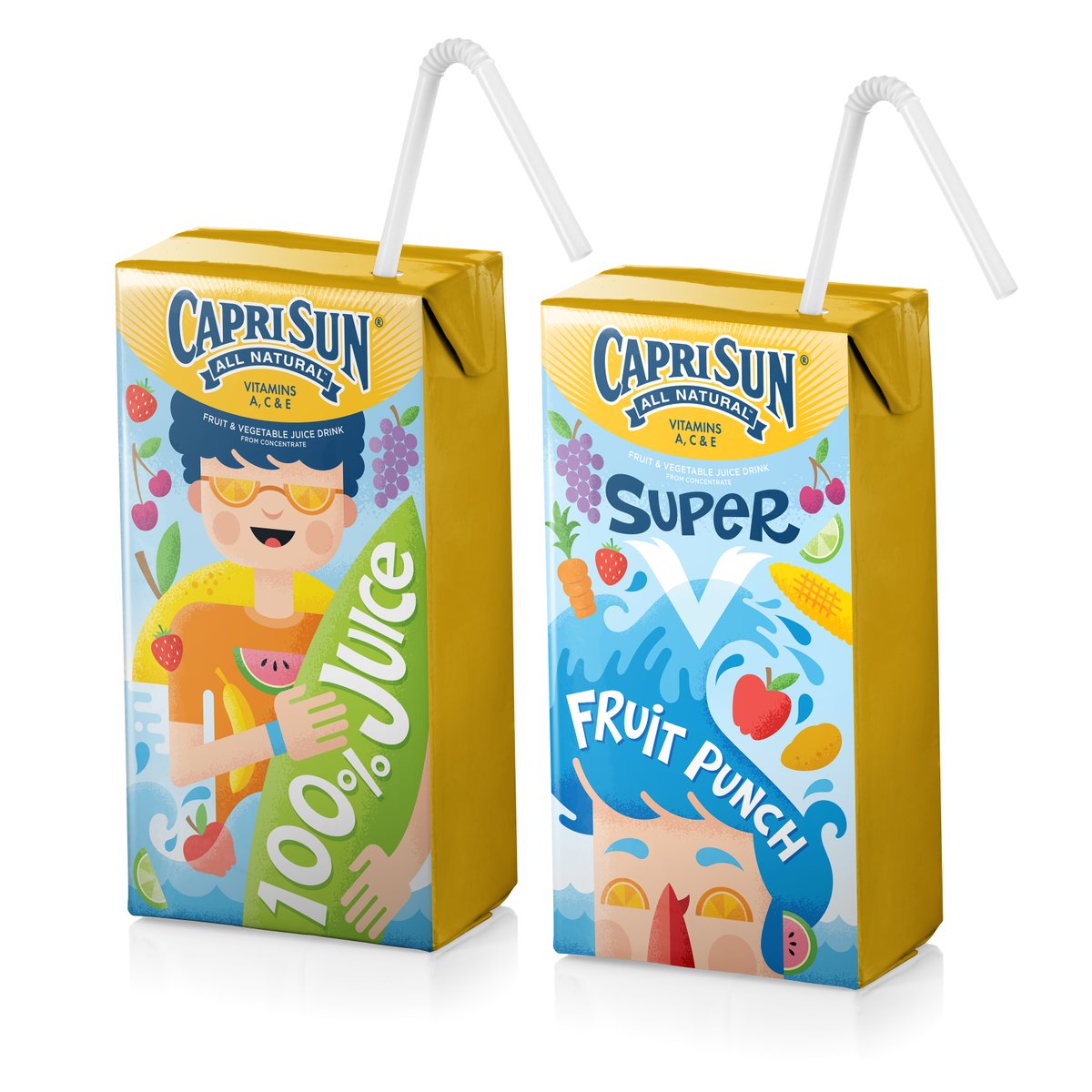 Our illustrative explorations unlock a companies creative potential as they develop new visual narratives for national brands. We created these fun flavor SKU illustrations for Caprisun packaging. Explore more at glitschkastudios.com. #illustration