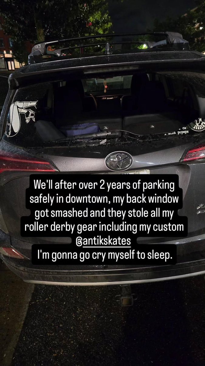 AngieMarieDreams (@angiewa) on Twitter photo It's going to cost over $2000 to replace my roller derby gear that was stolen last night. If you'd like to help me out, I would greatly appreciate it. I have a game on Friday I'd really like to play in. Here are my links:
Venmo: AngieMarieDreams@gmail.com
Cashap: $AngieWaSuicide It's going to cost over $2000 to replace my roller derby gear that was stolen last night. If you'd like to help me out, I would greatly appreciate it. I have a game on Friday I'd really like to play in. Here are my links:
Venmo: AngieMarieDreams@gmail.com
Cashap: $AngieWaSuicide
