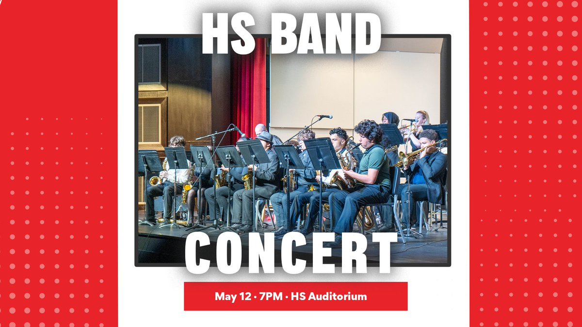 🎷 Concert Time! Join the STHS Band tonight, Monday, May 12th for its annual Spring Concert beginning at 7:00pm in the STHS auditorium!