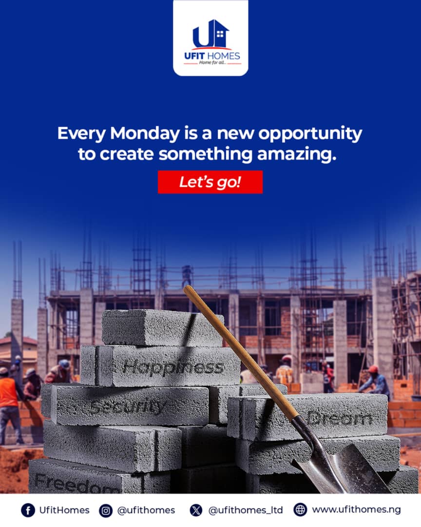"Who dey breeet? It’s Monday o!"

But guess what? It’s not just to hustle, it’s a fresh chance to lay the blocks of happiness, freedom, and security.  

Every brick counts when you’re building your dream. Let’s go again!

#mondaymotivation #dayo_therealtor #ufithomes