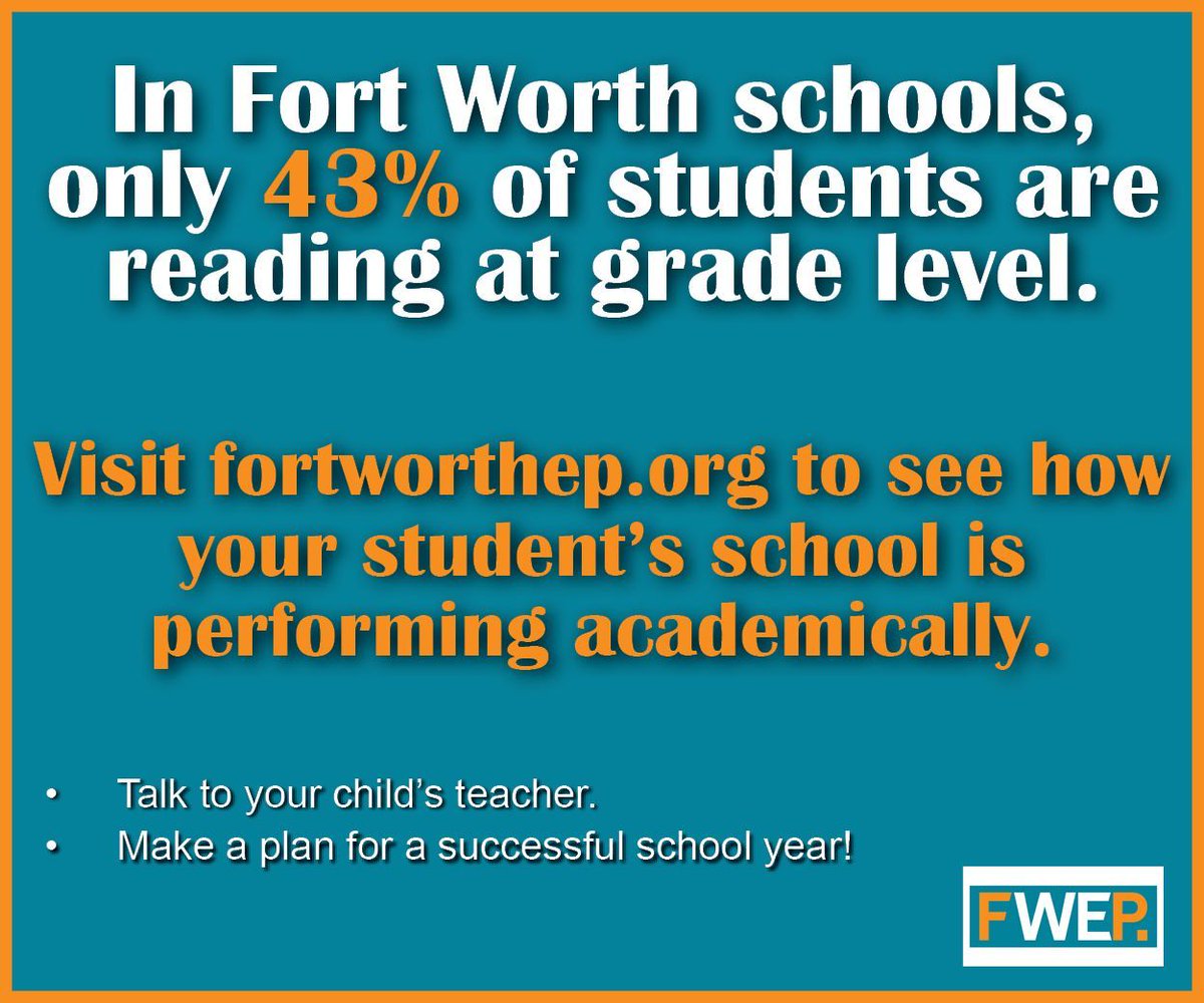 With the STAAR test done for the year, now is a great time to talk to your student's teacher about their 2024 results and make a plan for the summer! 
Visit fortworthep.org/data-reports/ to see how your student's school performed last year.