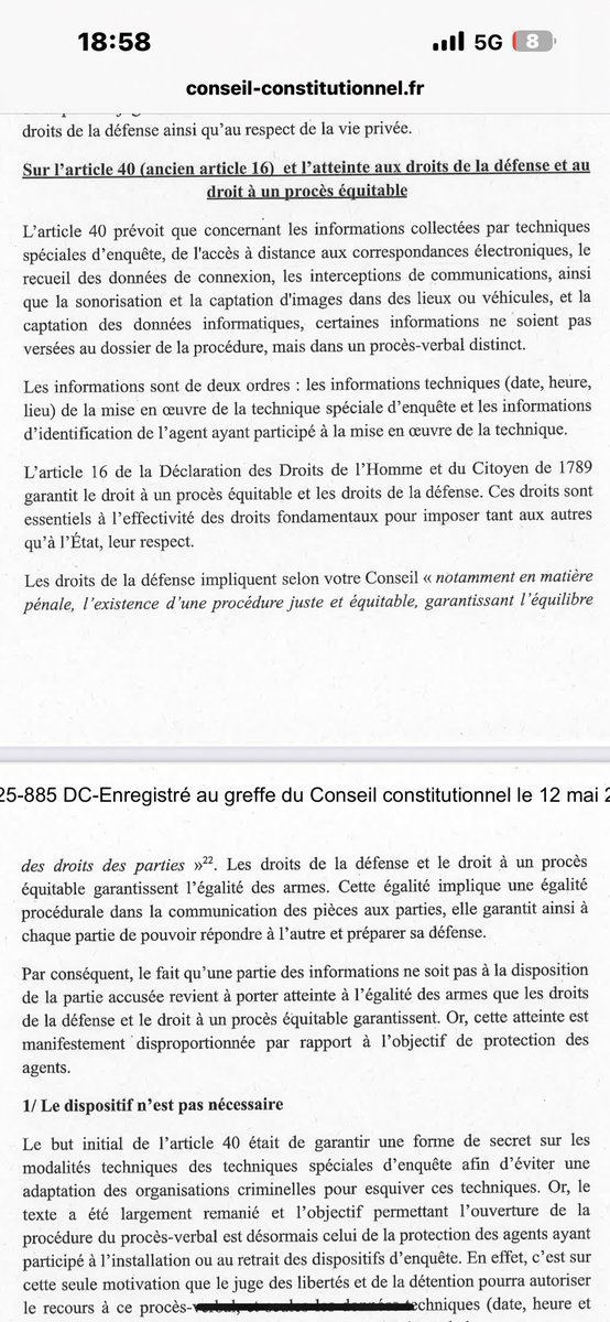 Le dossier coffre soumis au contrôle de constitutionnalité