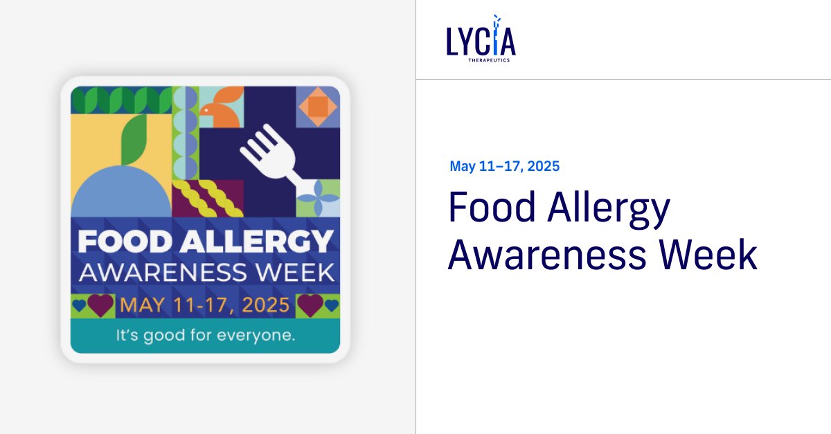 LyciaTx's tweet photo. It’s #FoodAllergy Awareness Week. Over 33M Americans face life-threatening food allergies. Limited treatments leave many at risk. Join us in the fight for better solutions through research, education, and advocacy: https://t.co/oq6i5Jltbq https://t.co/k3FTVXWOVo