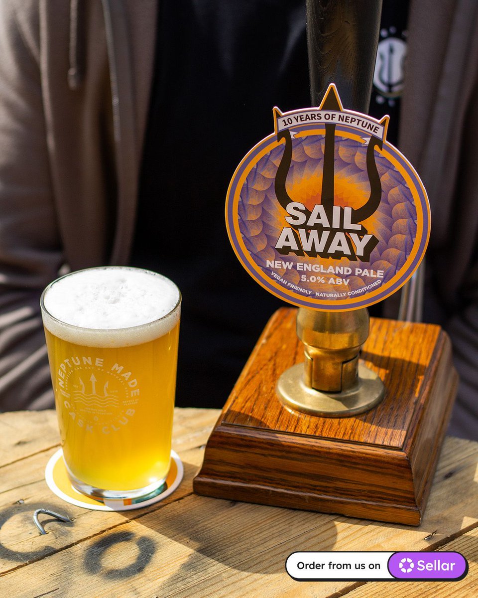 🌊 Sail Away returns, tasting even better! Brewed for Neptune's 10th anniversary, this hazy pale ale is packed with tangerine and grapefruit, finishing with a juicy softness for a blissful experience. ☀️🍊 Available in Cask &amp; Keg. 
Neptune Trade Store on <a href="/sellarapp/">Sellar</a> - link in bio.