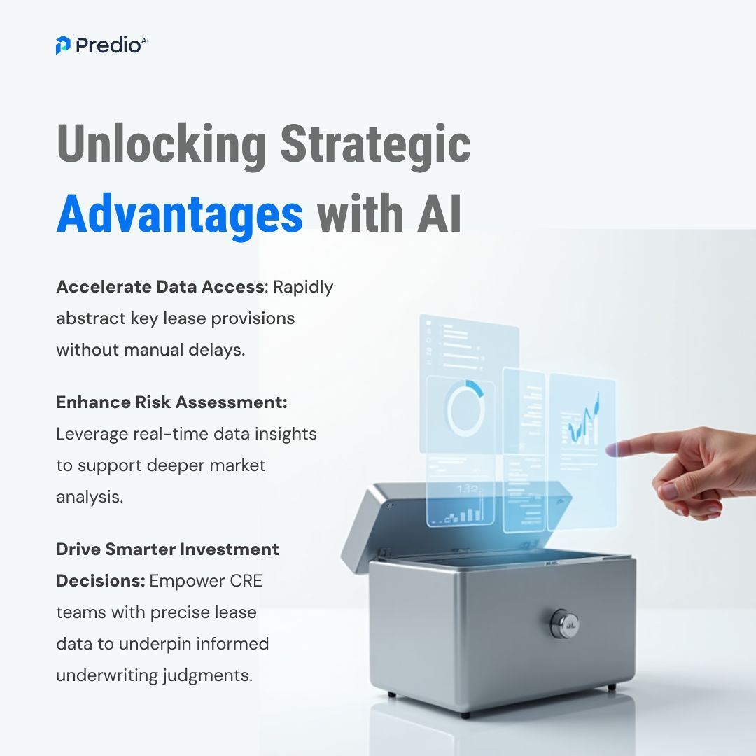 PredioAI's tweet image. Unlock the future of underwriting with AI. 🚀 From automating lease abstraction 📑 to empowering smarter investment decisions 💡, see how PredioAI helps commercial real estate teams make data-driven, confident choices. 💬 #CRE #AI #PredioAI