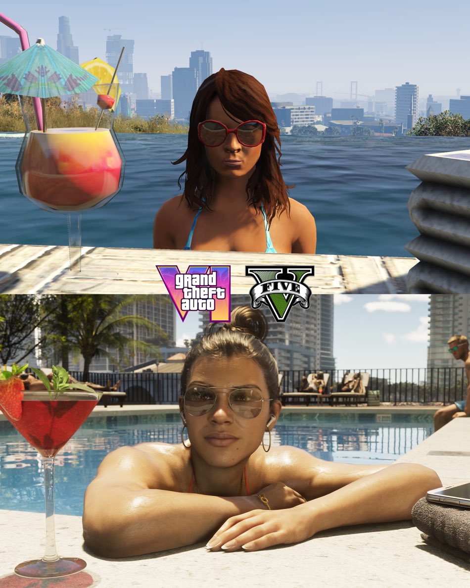 cattledoggo's tweet image. Gta 5 vs Gta 6. 12 year gap between graphics.