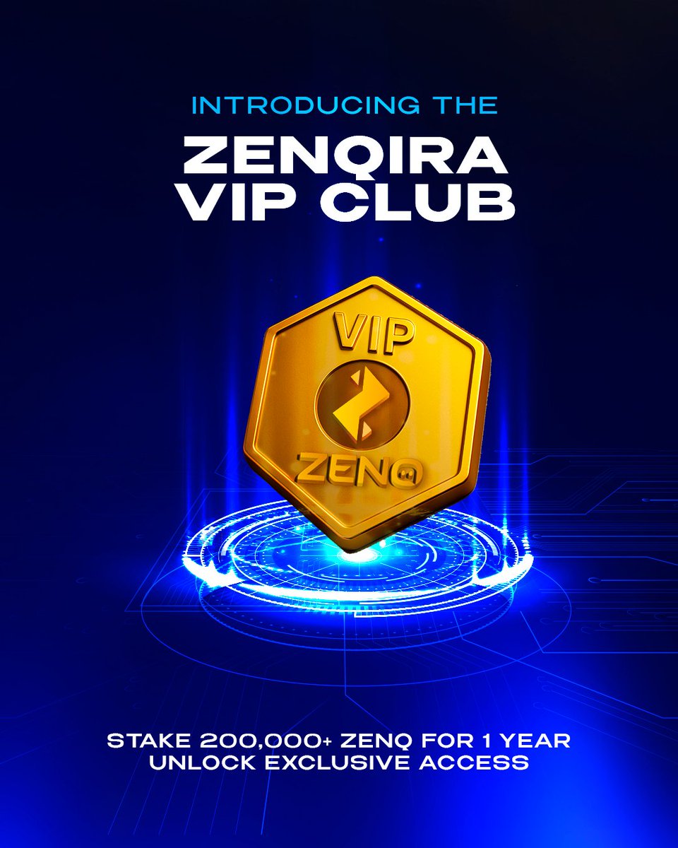 Unlock Elite Access.
We’re proud to introduce the Zenqira VIP Club  a private circle for our most committed supporters.

Stake 200,000+ $ZENQ for 1 year and gain exclusive entry into a world of premium benefits:
•Private community access
•Monthly giveaways
•Early access to new