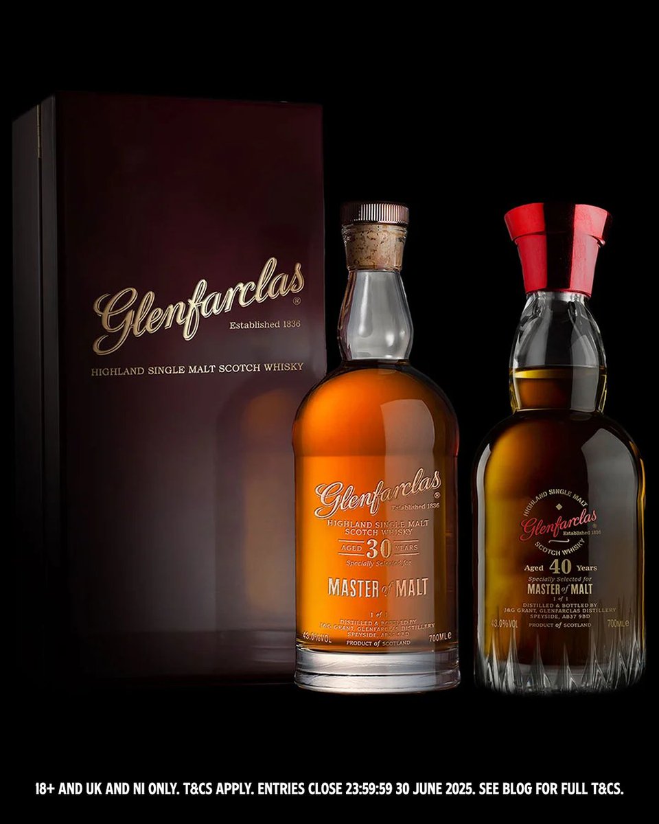 WIN SOMETHING REMARKABLE

Buy selected bottles of Glenfarclas UK before 30th June and you’ll be in with a chance to win something truly special – a decanter of Glenfarclas 40 year old or Glenfarclas 30 year old.

masterofmalt.com/glenfarclas-wh…