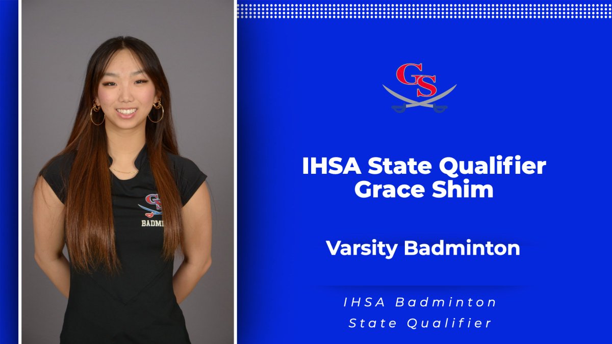 Congratulations to Grace Shim on qualifying for the IHSA State Badminton Meet.  Grace will compete beginning on Friday at DeKalb.  Good Luck Grace!