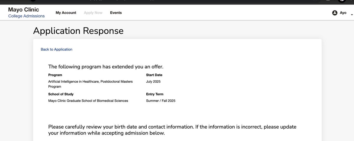 Ayo S Falade, MD, MBA, APGD (@emperorblackmd) on Twitter photo 🦾Thrilled to share that I’ll be starting a Master’s in Artificial Intelligence in Healthcare <a href="/MayoGradSchool/">Mayo Clinic Graduate School of Biomedical Sciences</a> this summer! Grateful for the opportunity to explore how AI can transform diagnosis, prediction, & care delivery for better health outcomes. #ForeverALearner #AIinHealthc 🦾Thrilled to share that I’ll be starting a Master’s in Artificial Intelligence in Healthcare <a href="/MayoGradSchool/">Mayo Clinic Graduate School of Biomedical Sciences</a> this summer! Grateful for the opportunity to explore how AI can transform diagnosis, prediction, & care delivery for better health outcomes. #ForeverALearner #AIinHealthc