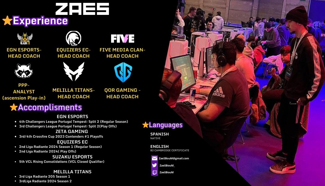 Still in talks with <a href="/QorGaming/">QorGaming</a> but they let me explore offers as unrestricted Free Agent
⭐️Open to HC/AC 
⭐️VCT/VCL/GC 
⭐️Able to relocate🌍

Reference: <a href="/slowiscool/">QoR slow</a> <a href="/9nerve/">nerve</a> 
📩DMs open for Work Samples or anything needed 
♻️ and❤️ appreciated