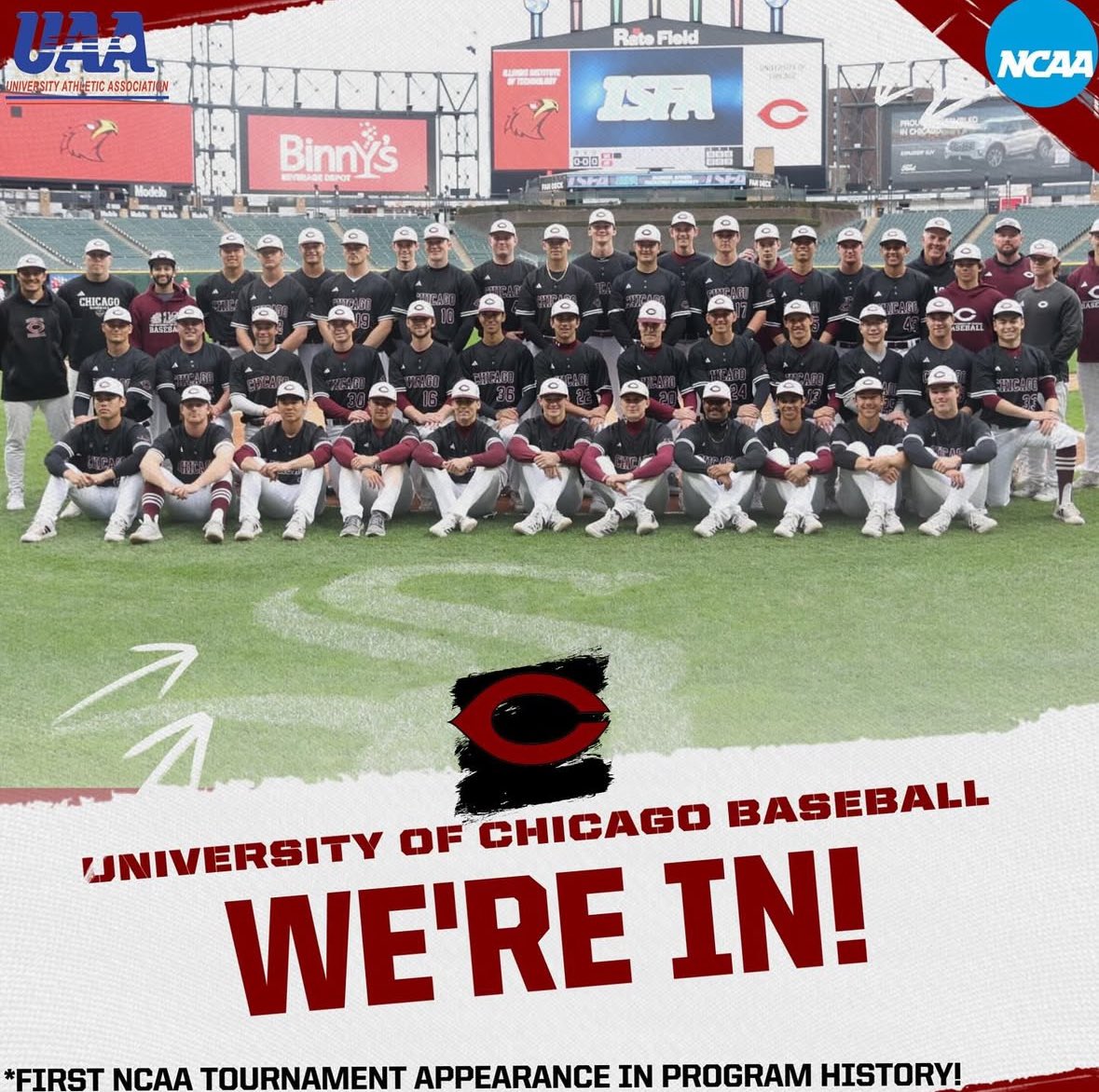For the first time in program history, the UChicago Baseball team will head to a NCAA Tournament regional!