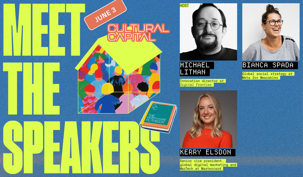Digital Frontier (@digitalfrontier) on Twitter photo Our Post-Hype Playbook lineup is 🔥
Join <a href="/mlitman/">michael litman</a> at DF House as he hosts <a href="/Miss_Spada/">Bianca Spada</a> <a href="/Meta/">Meta</a> and Kerry Elsdon <a href="/Mastercard/">Mastercard</a> for real talk on how brands build lasting cultural relevance (not just hype).
Register now ⬇️
lu.ma/cultural-capit… Our Post-Hype Playbook lineup is 🔥
Join <a href="/mlitman/">michael litman</a> at DF House as he hosts <a href="/Miss_Spada/">Bianca Spada</a> <a href="/Meta/">Meta</a> and Kerry Elsdon <a href="/Mastercard/">Mastercard</a> for real talk on how brands build lasting cultural relevance (not just hype).
Register now ⬇️
lu.ma/cultural-capit…