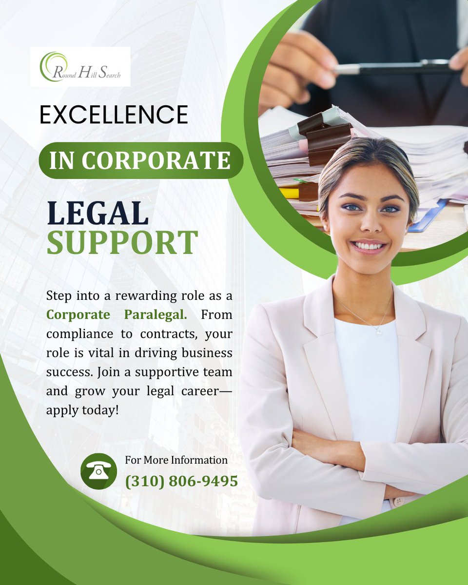 💼 Are you passionate about corporate law? This Corporate Paralegal position offers the chance to work on exciting transactions and collaborate with top legal minds.🏆 Don’t wait—apply today!✨ tinyurl.com/ymhhu683
.
.
.
#CorporateLawCareers #ParalegalJobs #RoundHillSearch