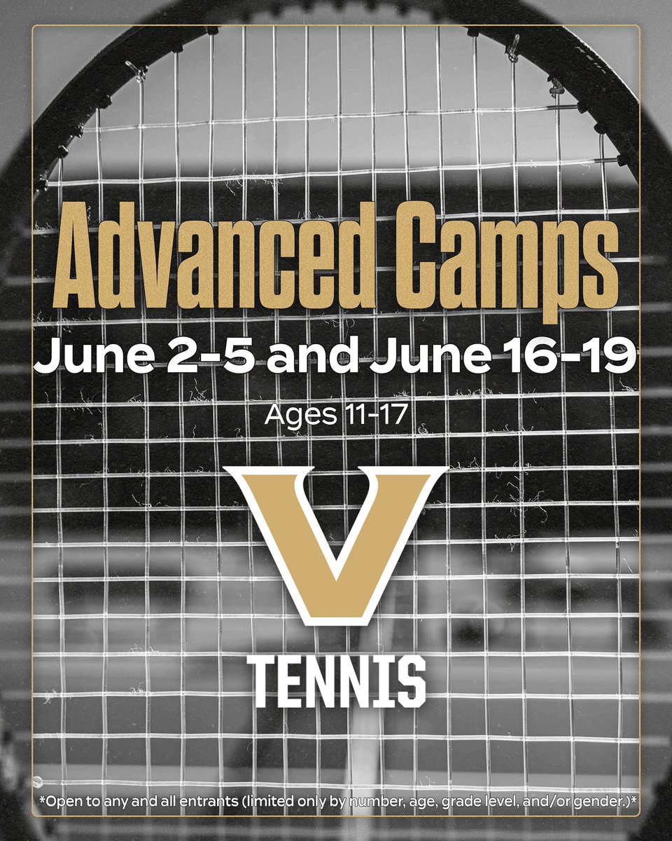 VandyMTennis's tweet image. Spots still open for our summer camps 👀 Register TODAY‼️
May 27-30: Spots available for all levels
June 2-5: Limited availability for advanced
June 9-12: Spots available for all levels
June 16-19: Limited availability for advanced
🔗 vu.edu/2025summertenn…
#FightDores ⬇️⚓️